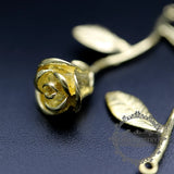 38mm Brass Rose Branch Pendant Charm
