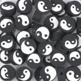Tai Chi Polymer Clay Beads Flat Round Yin Yang Spacer Loose Beads 50pcs/box