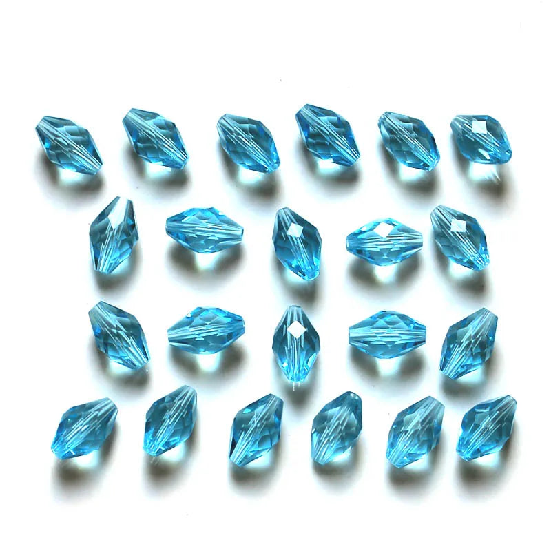 200pcs 9x6mm Czech Oval Crystal Beads Clear Faceted Glass Spacer DIY Jewelry