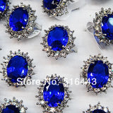 Big 10pcs Wedding Rings Jewelry Rhinestone Engagement Cubic Zircon
