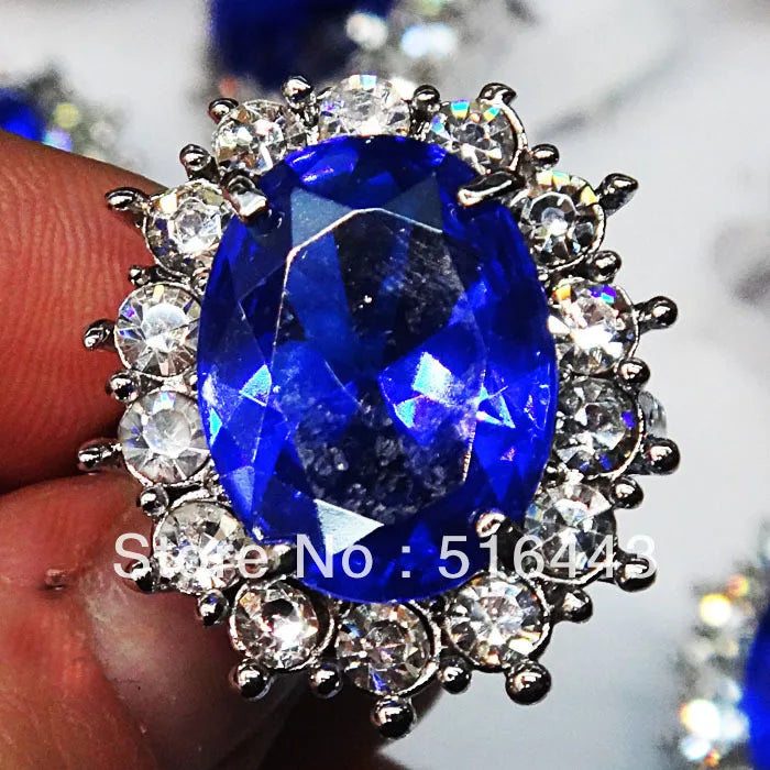 Big Cubic Zirconia Rhinestone Charms Women Wedding Rings