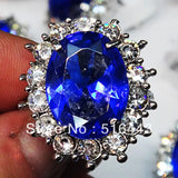 Big Cubic Zirconia Rhinestone Charms Women Wedding Rings