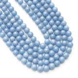 Natural Angelite Stone Beads Round Loose Gem Stone Beads 15''