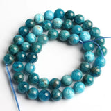 Natural Apatite Stone Beads Round Loose Beads for Diy Bracelet 15'' Strand