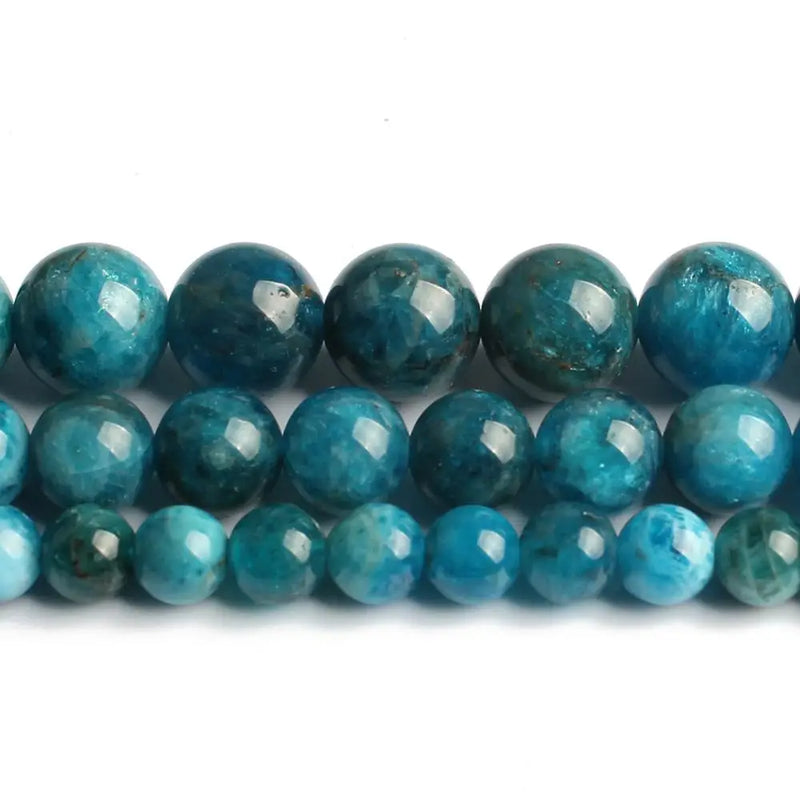Natural Apatite Stone Beads Round Loose Beads for Diy Bracelet 15'' Strand
