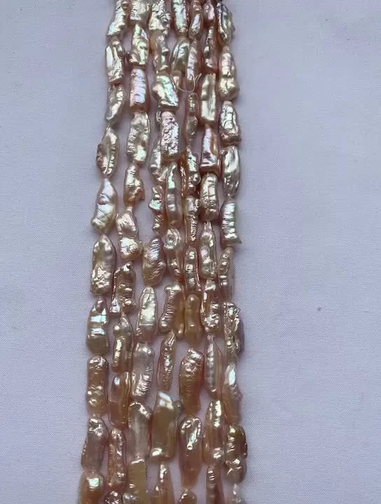 Natural Freshwater Biwa Pearl Strands 8-10mm for Jewelry Making
