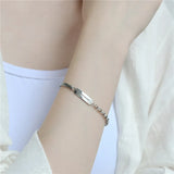 925 Silver Nameplate Chain Bracelet for Women