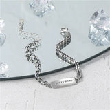 925 Silver Nameplate Chain Bracelet for Women