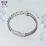 925 Silver Nameplate Chain Bracelet for Women