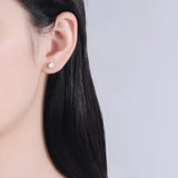 Screw Earrings SONA Stone 4MM 5MM 6MM Round Cut