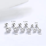 Screw Earrings SONA Stone 4MM 5MM 6MM Round Cut