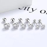 Screw Earrings SONA Stone 4MM 5MM 6MM Round Cut