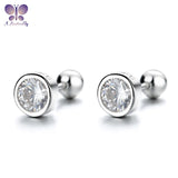 Screw Earrings SONA Stone 4MM 5MM 6MM Round Cut