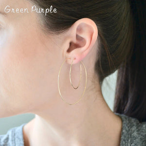 Classic Hoop Earrings 14K Filled Vintage Jewelry Boho Pendientes