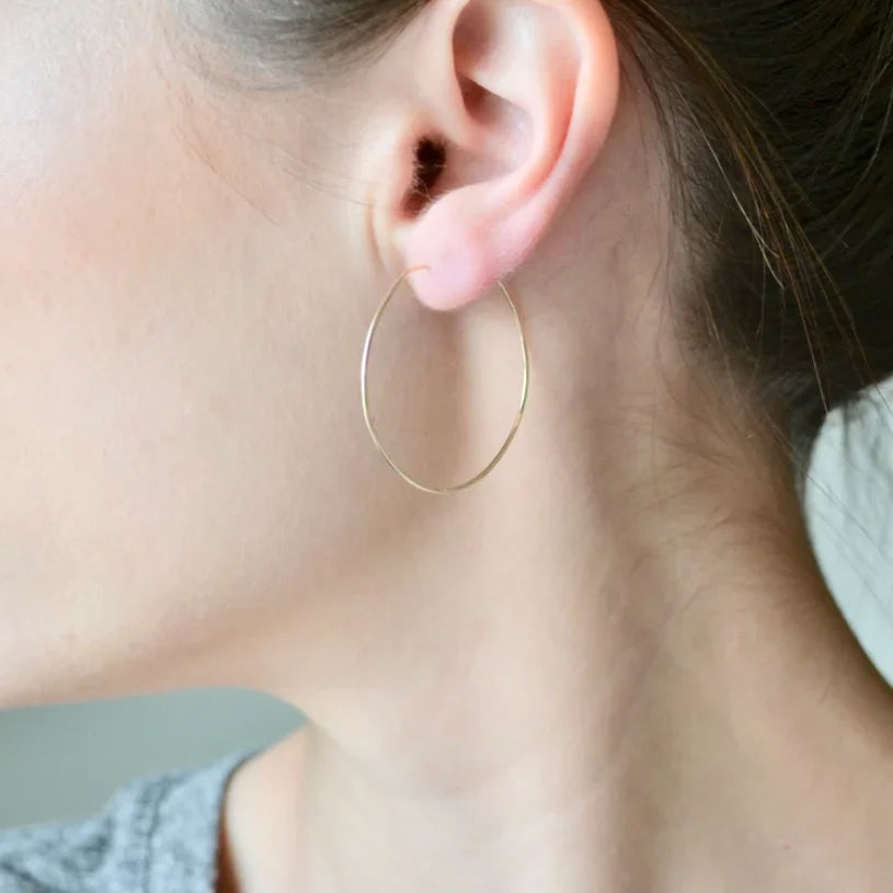 Classic Hoop Earrings 14K Filled Vintage Jewelry Boho Pendientes