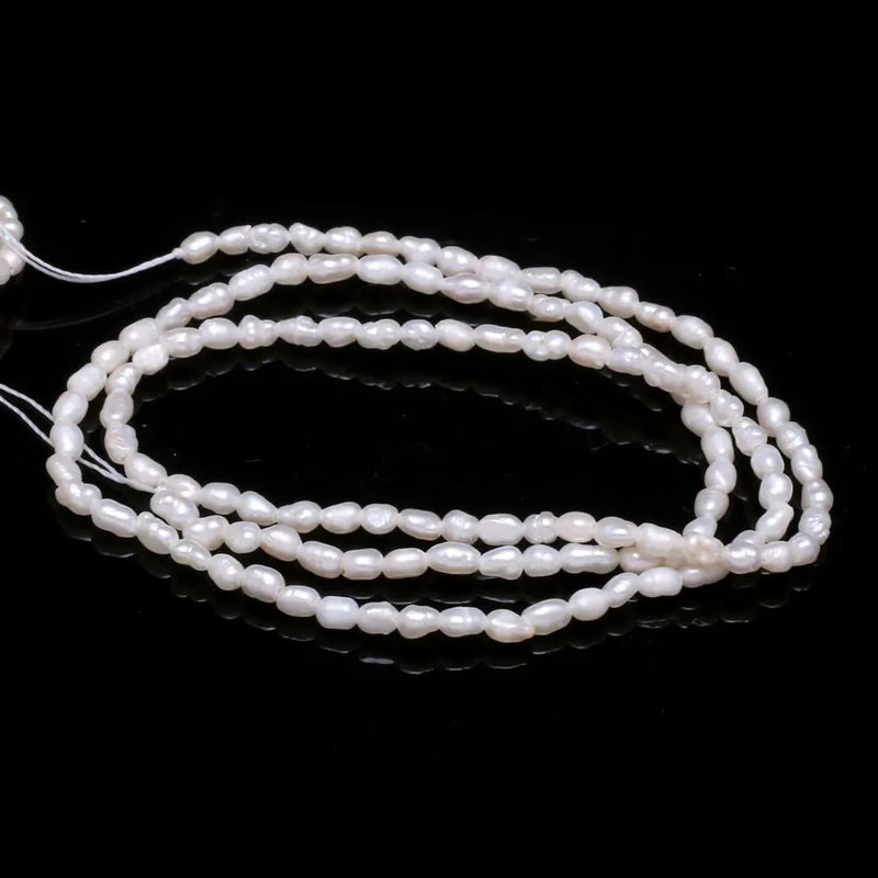 Freshwater Pearl Rice-shaped Loose Beads 36cm for DIY Jewelry