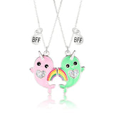 Rainbow Broken Heart BFF Necklace for Good Friendship