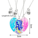 Rainbow Broken Heart BFF Necklace for Good Friendship