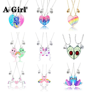 Rainbow Broken Heart BFF Necklace for Good Friendship