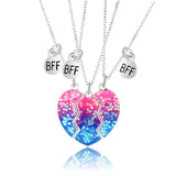 Rainbow Broken Heart BFF Necklace for Good Friendship