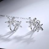 Flower Crystal Ear Cuff Earrings Ear Clips for Women