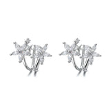 Flower Crystal Ear Cuff Earrings Ear Clips for Women