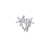 Flower Crystal Ear Cuff Earrings Ear Clips for Women