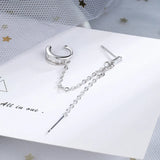 Cubic Zircon Long Chain Ear Cuff Clip for Women