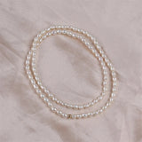 Elegant Rice-Shaped Pearl Bracelet