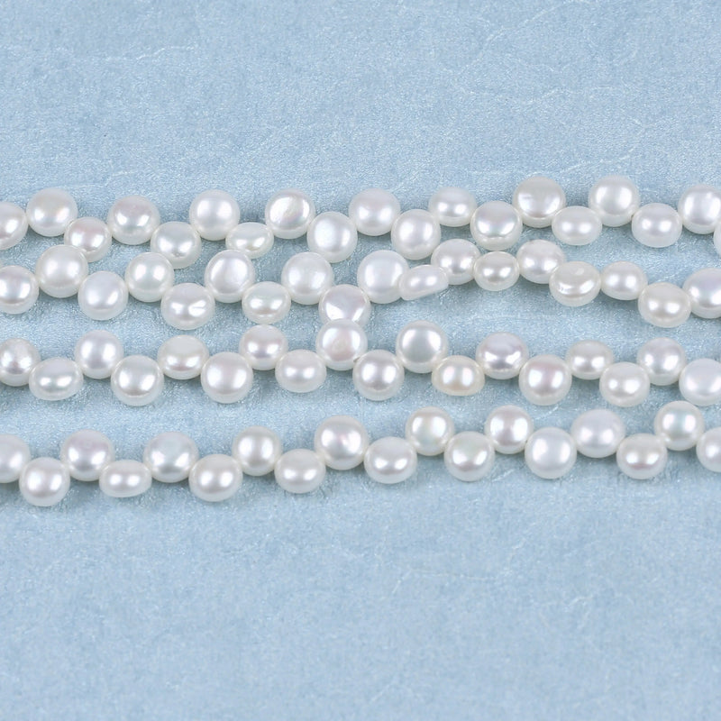 Natural Freshwater Button Pearls 7-8mm Loose Pearls