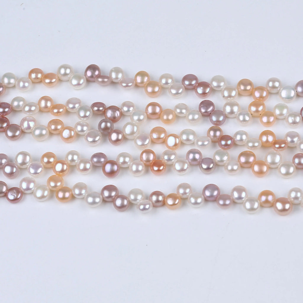 Natural Freshwater Button Pearls 7-8mm Loose Pearls