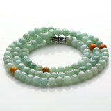 Jadeite Hand Carved 6mm Round Bead Bracelet Necklace Dual-use Jewelry