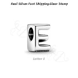 Alphabet Letter Charms 925 Silver Beads for Pandora Bracelets & Necklaces