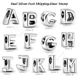 Alphabet Letter Charms 925 Silver Beads for Pandora Bracelets & Necklaces