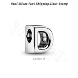 Alphabet Letter Charms 925 Silver Beads for Pandora Bracelets & Necklaces