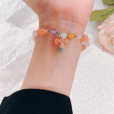 Pink Aventurine Gourd Bracelet for Women Girls Antique Beaded Costume Jewelry