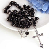 Glass Pearl Beads Cross Necklace