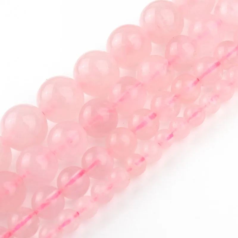 Madagascar Rose Quartz Round Beads 6-10mm Natural Stone 15 Inches