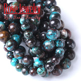 Natural Phoenix Turquoise Brown Stone Round Beads 6mm 8mm 15''
