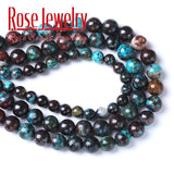 Natural Phoenix Turquoise Brown Stone Round Beads 6mm 8mm 15''