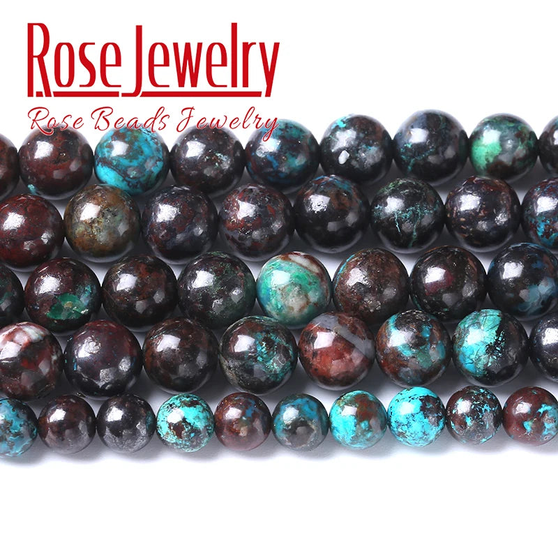 Natural Phoenix Turquoise Brown Stone Round Beads 6mm 8mm 15''