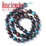 Natural Phoenix Turquoise Brown Stone Round Beads 6mm 8mm 15''