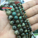 A+ Natural African Turquoises Round Beads 4-12mm 15 inches