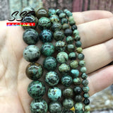 A+ Natural African Turquoises Round Beads 4-12mm 15 inches