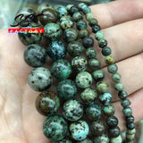 A+ Natural African Turquoises Round Beads 4-12mm 15 inches