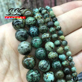 A+ Natural African Turquoises Round Beads 4-12mm 15 inches