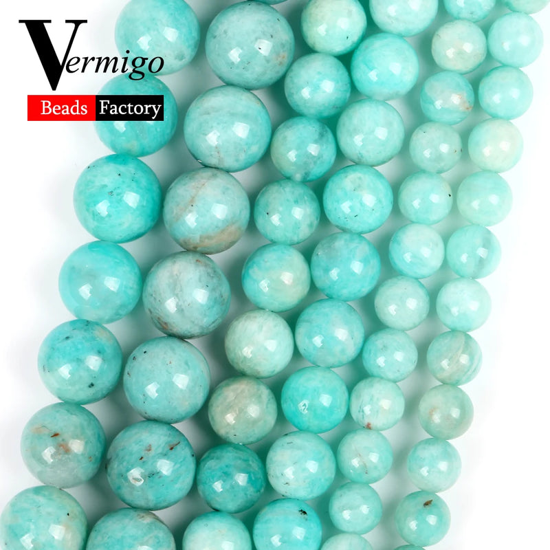 6/8/10mm Natural Amazonite Stone Beads Round Beads Diy Jewelry Making