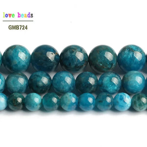 Natural Apatite Round Stone Beads for Jewelry Making 15''