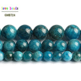 Natural Apatite Round Stone Beads for Jewelry Making 15''