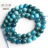 Natural Apatite Round Stone Beads for Jewelry Making 15''